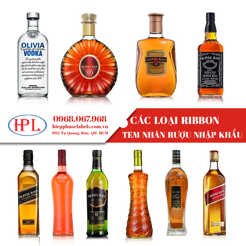 Các loại nhãn rượu Nhập khẩu tại Việt Nam