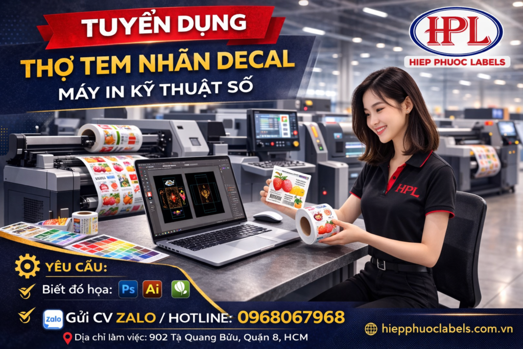 Tuyển thợ in tem nhãn - máy in kỹ thuật số