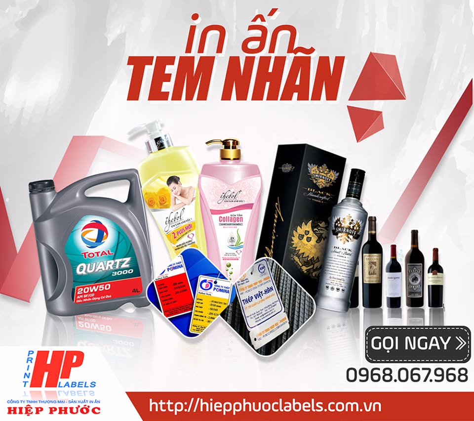 In tem nhãn rượu nhập khẩu, nhãn nước hoa mỹ phẩm, nhãn dầu nhớt 