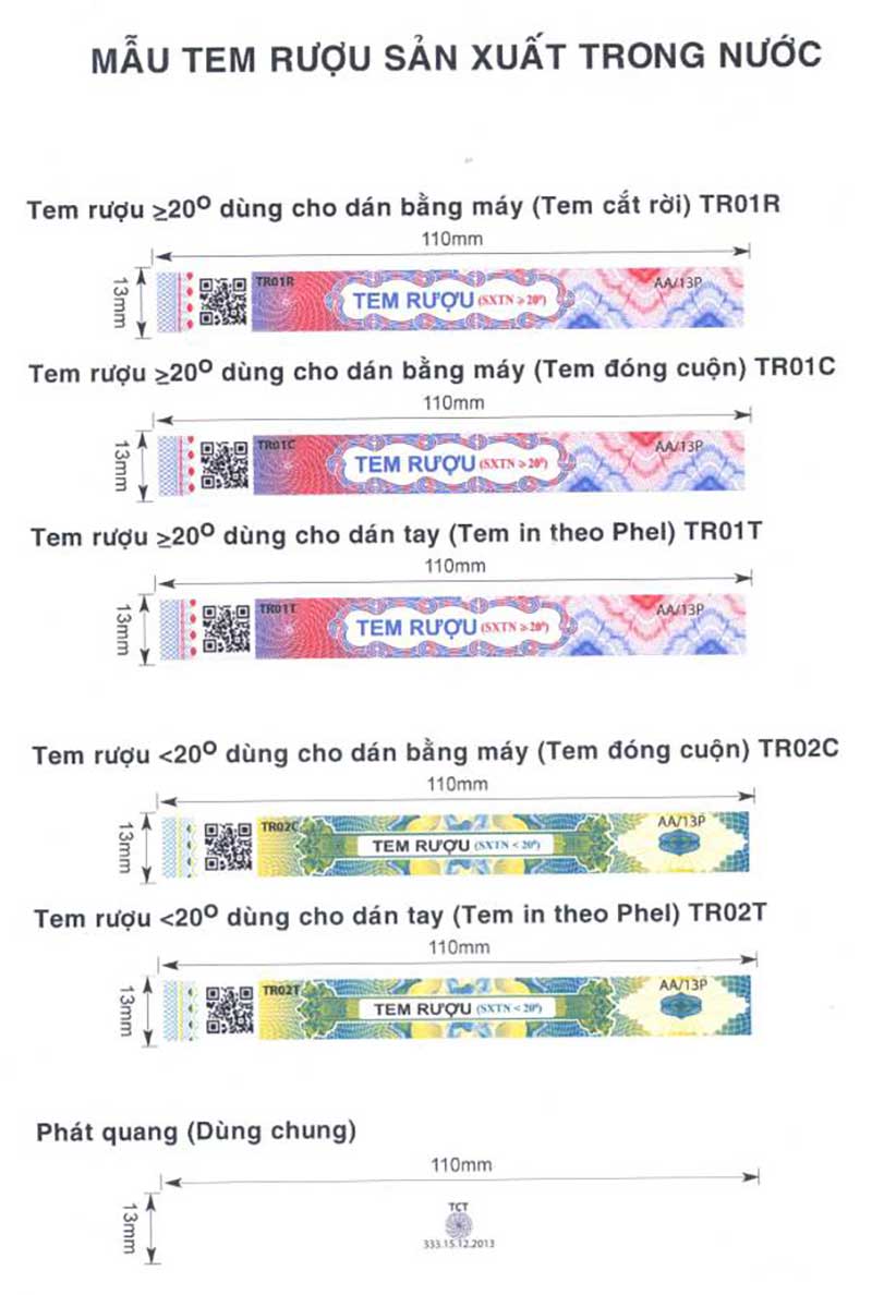 Tem nhãn rượu Chivas 18 được phát hành bởi cơ quan Hải quan Việt Nam
