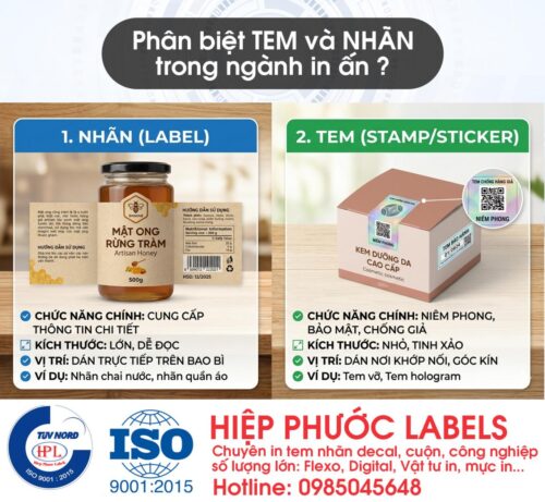Phân biệt Tem và Nhãn sản phẩm trong ngành in ấn