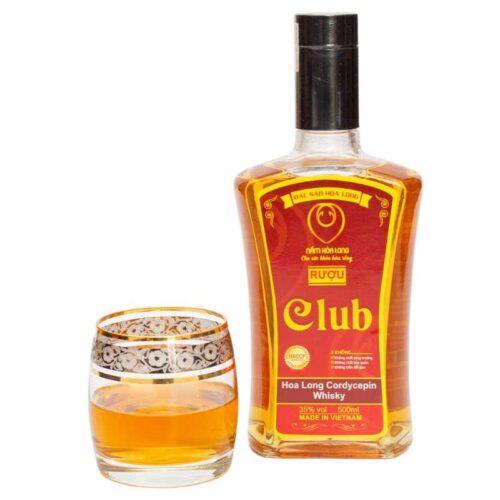 Rượu Đông trùng hạ thảo Hòa Long từ rượu đế và nấm